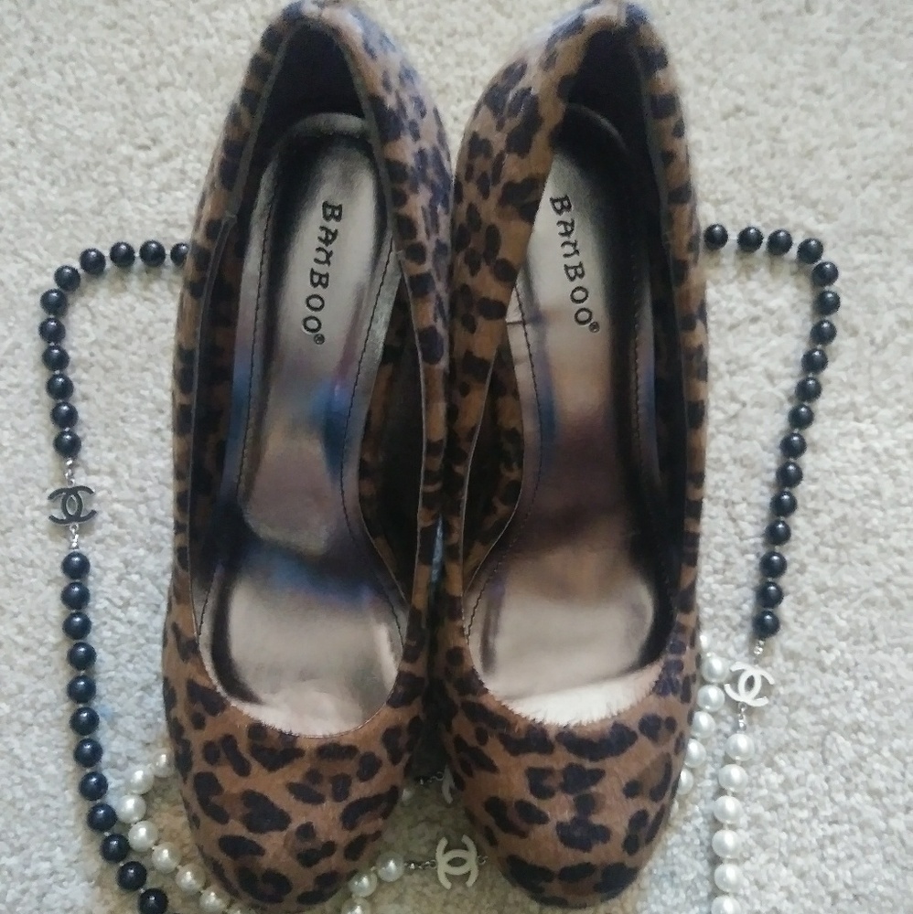 Leopard Wedge Heels